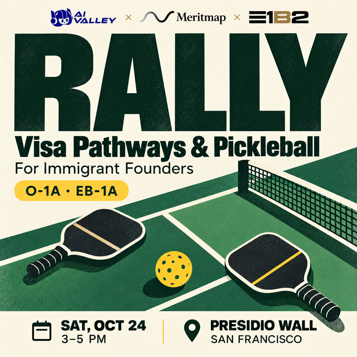 Rally: Visa Pathways & Pickleball for Immigrant Founders (Seed–Series A+)