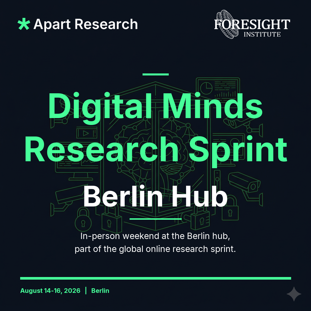Sprint de recherche Digital Minds 2026 - Berlin - Apart Research