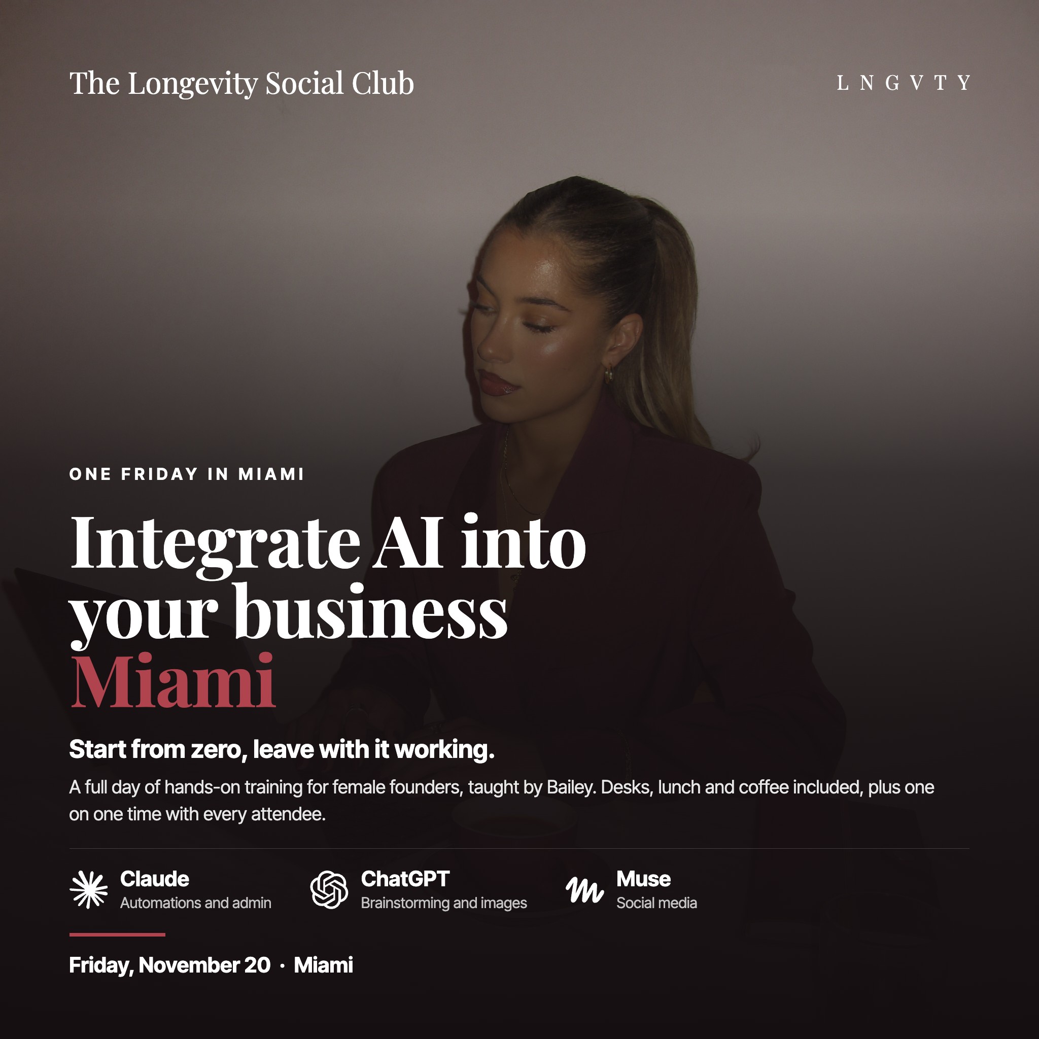 Integrate AI into your business · Female founders in Miami