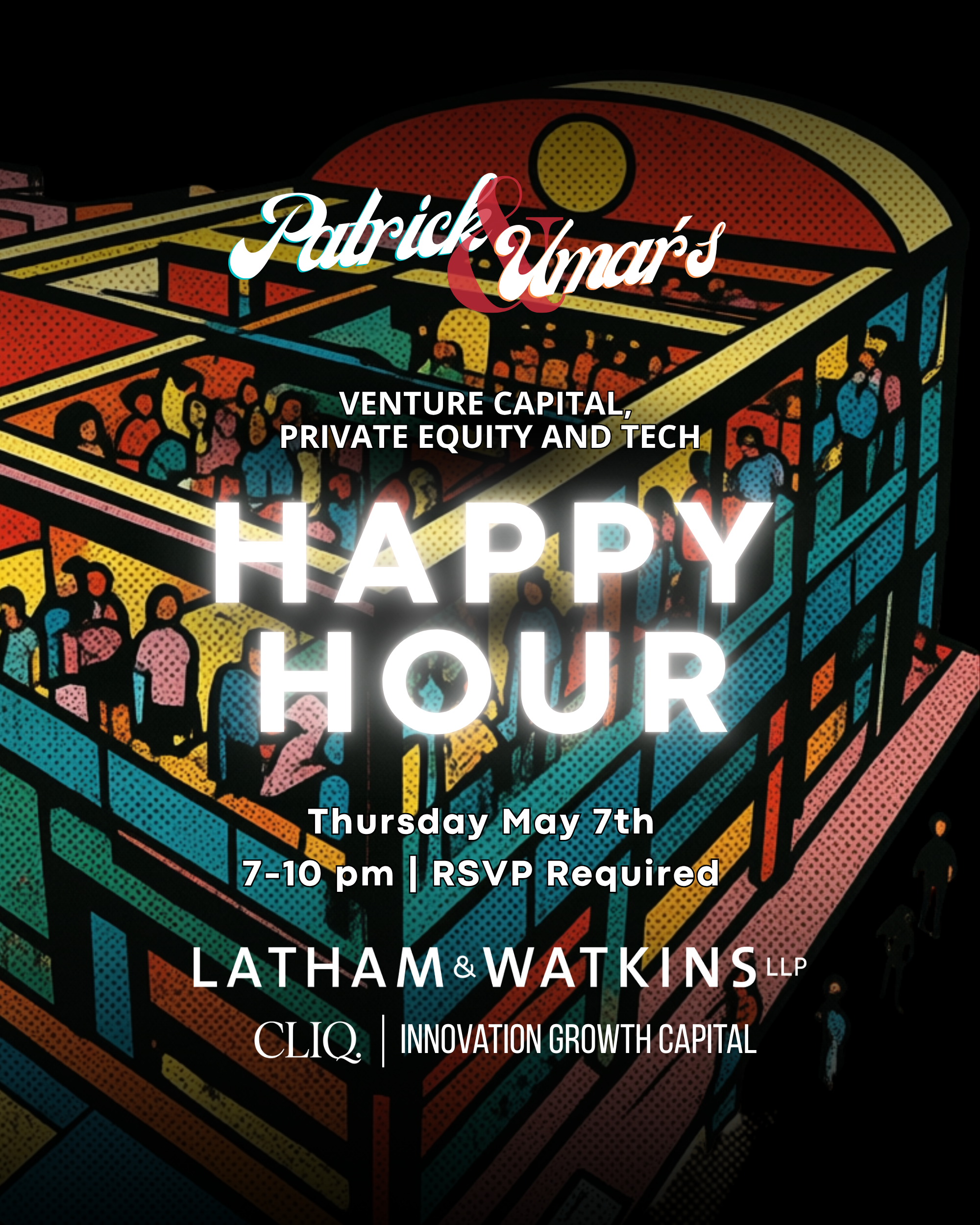 Pat & Umars VC/PE/Tech Rooftop Happy Hour flyer