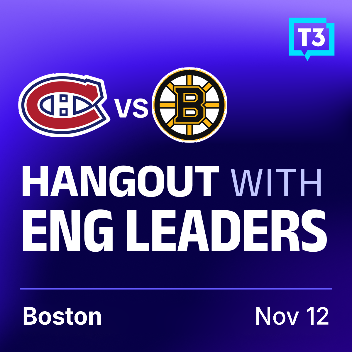 Tech Leader Premium Series - Boston (Montreal Canadiens @ Boston Bruins)