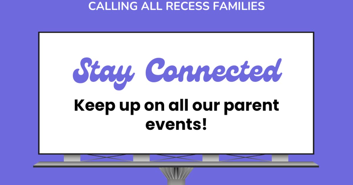 Recess Parents · Events Calendar