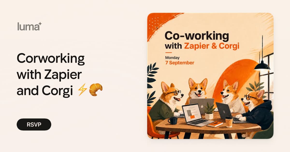 Coworking with Zapier and Corgi event atmosphere