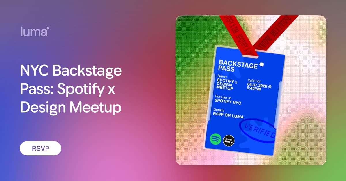 NYC Backstage Pass: Spotify x Design Meetup event poster