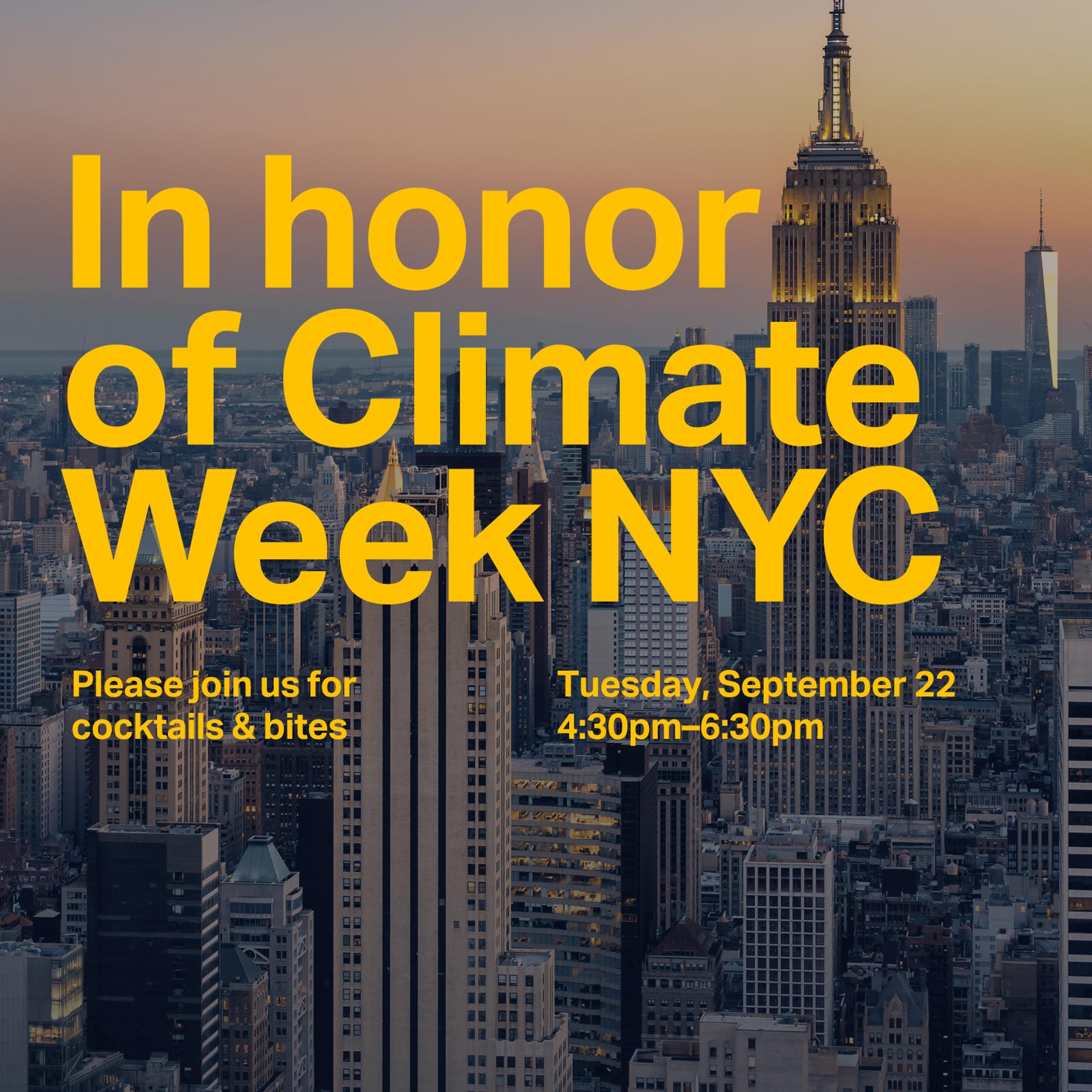 UTA Foundation Climate Week Cocktail