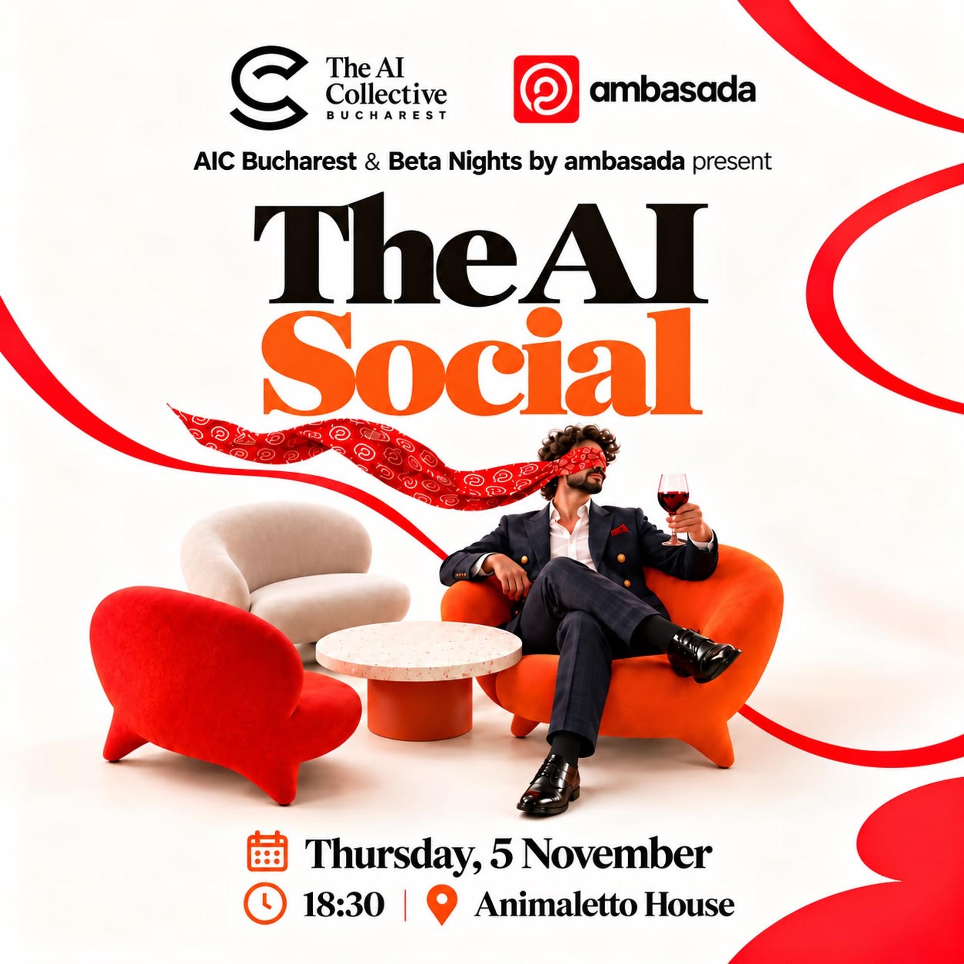 The AI SOCIAL: presented by AI Collective Bucharest & Beta Nights by ambasada event artwork
