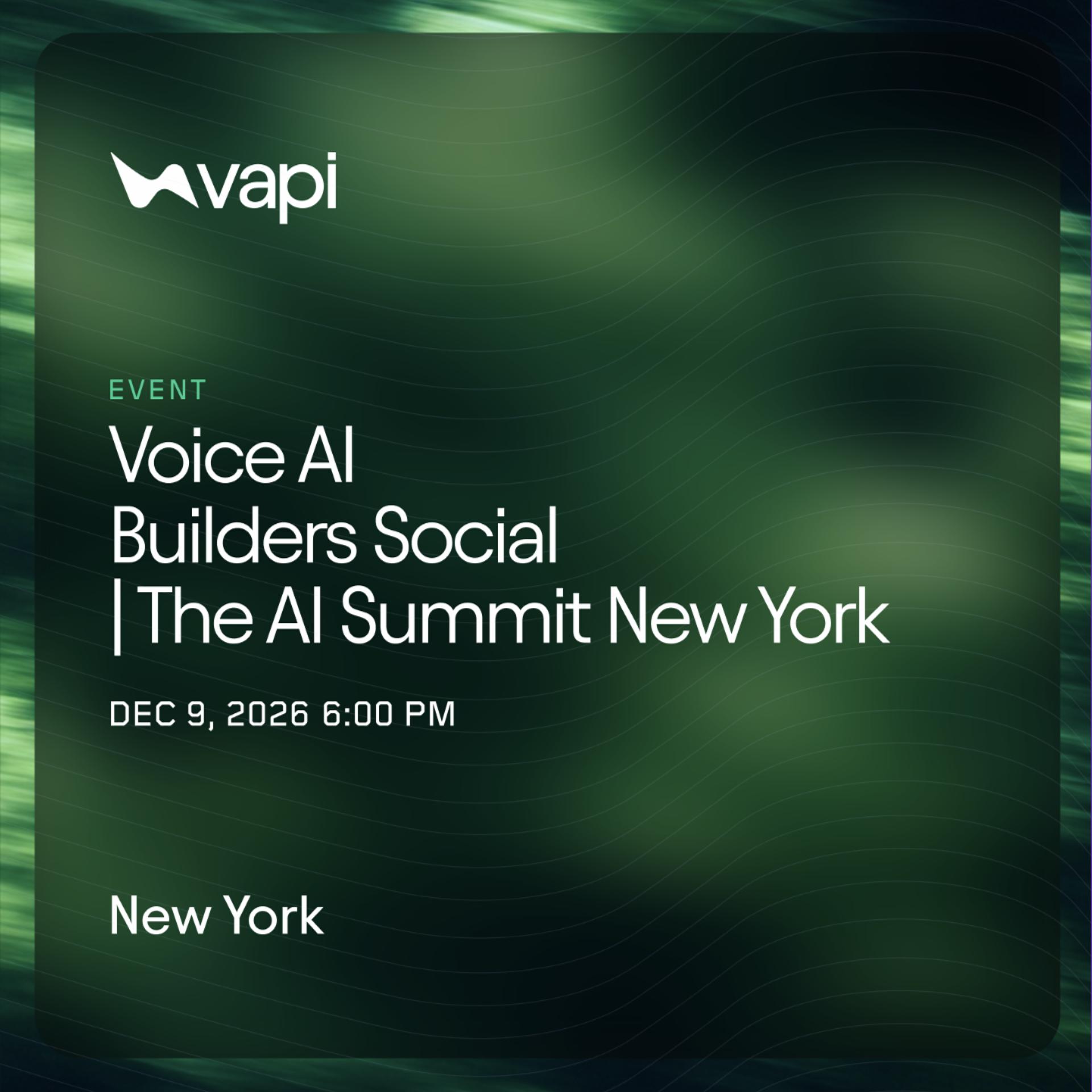Voice AI Builders Social | The AI Summit New York event artwork