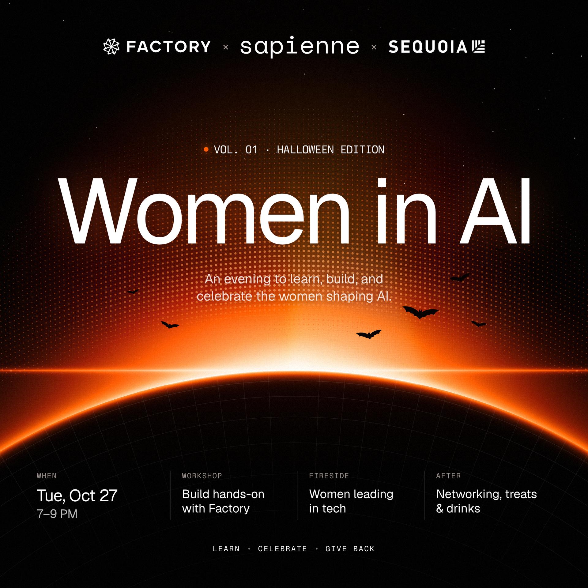 Women in AI | Factory x Sapienne x Sequoia event artwork