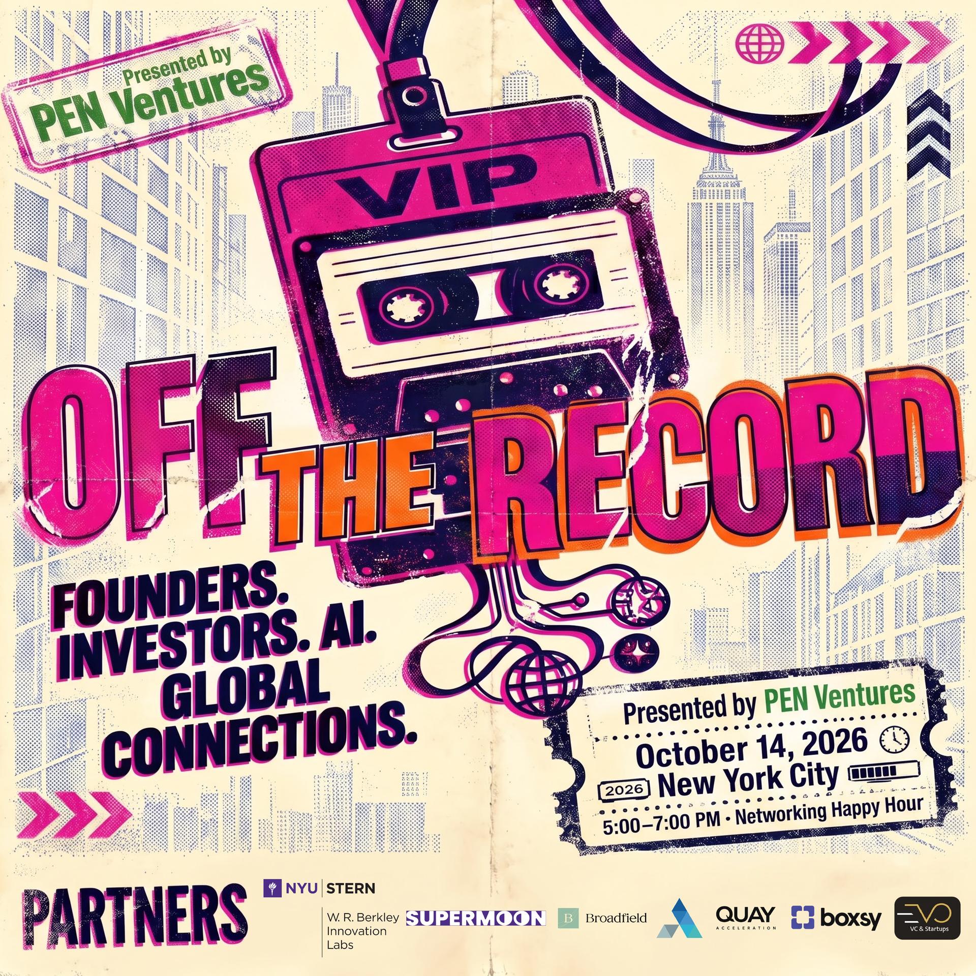 OFF THE RECORD by PEN Ventures event artwork