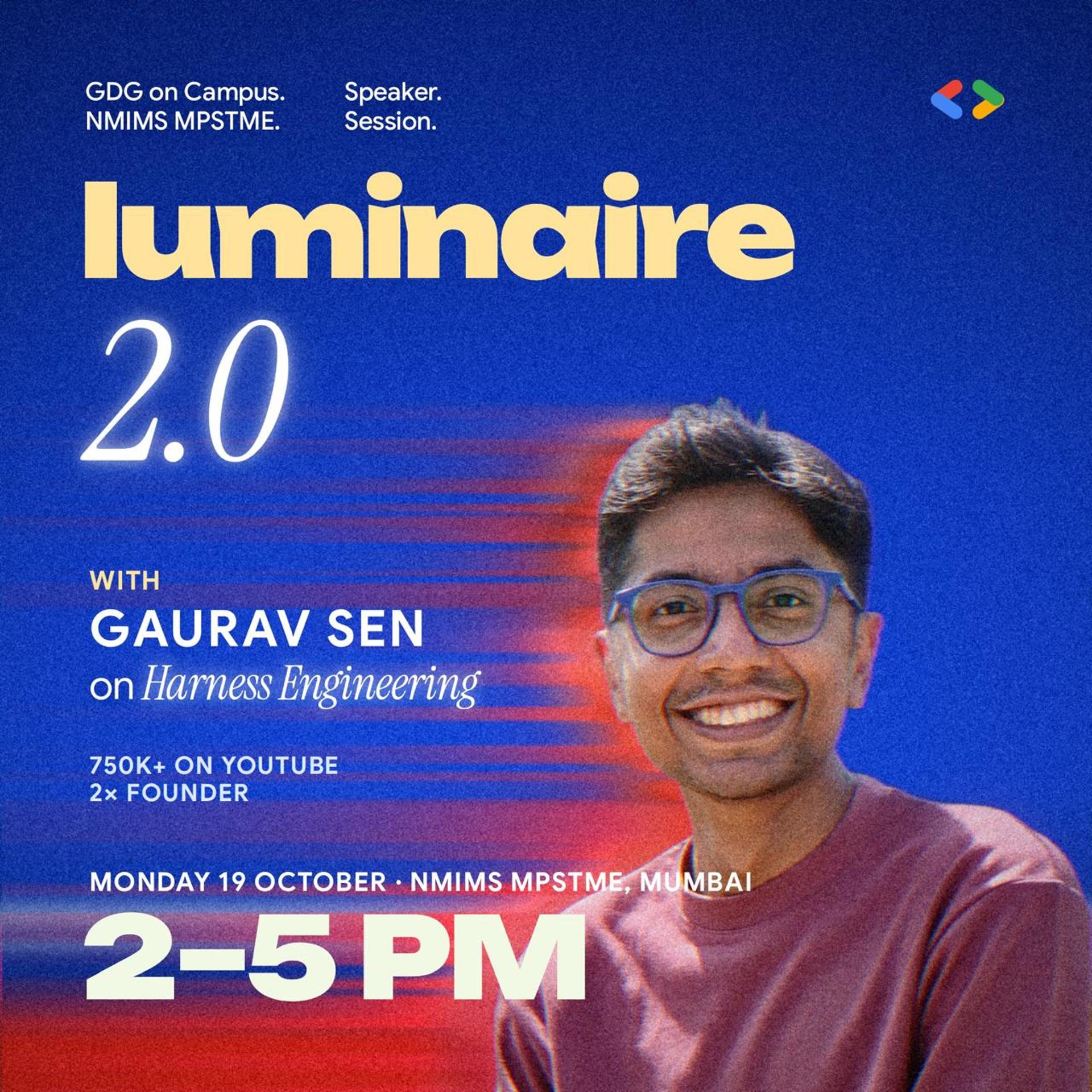 Luminaire 2.0 - Gaurav Sen — event poster