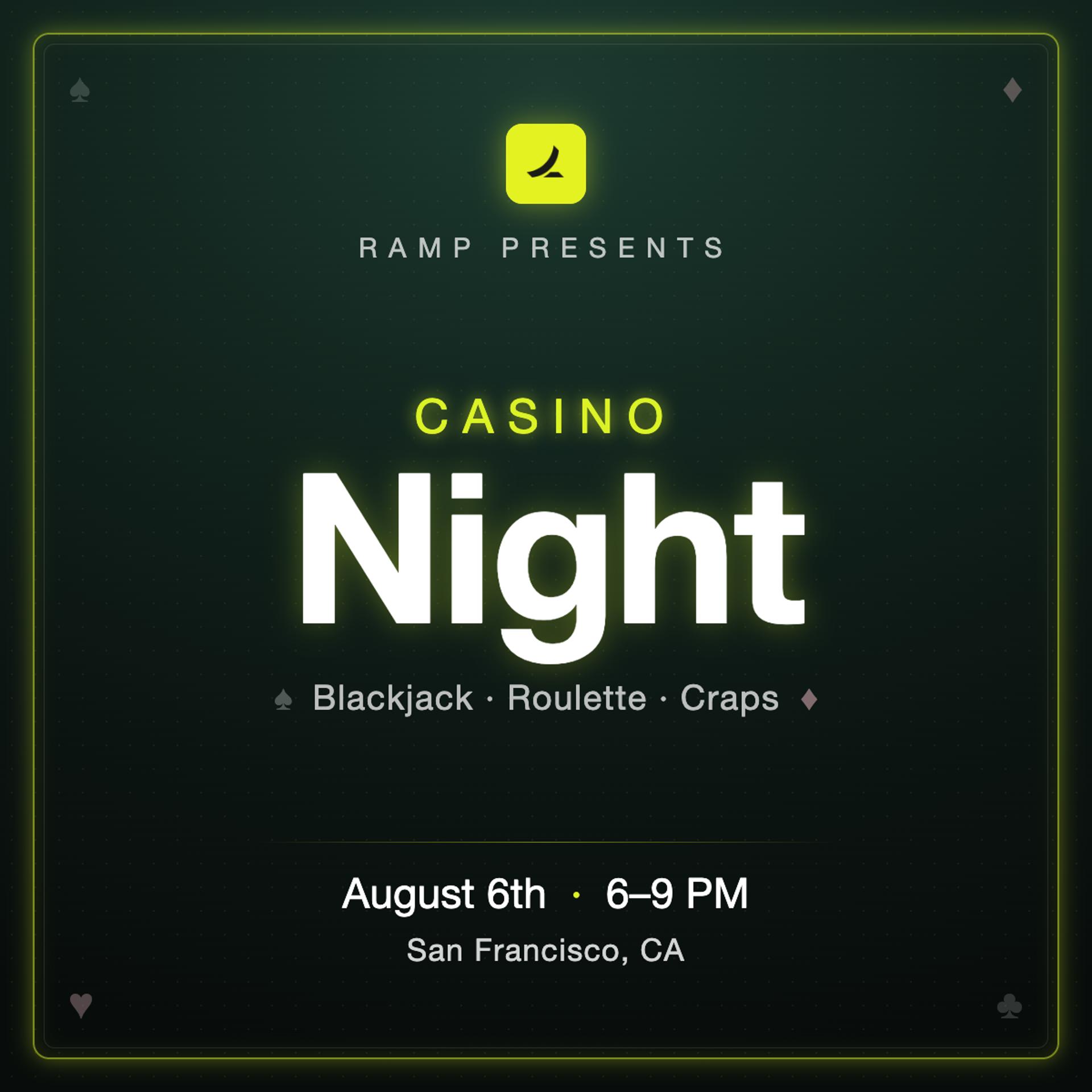 Ramp Casino Night 🎲 event poster