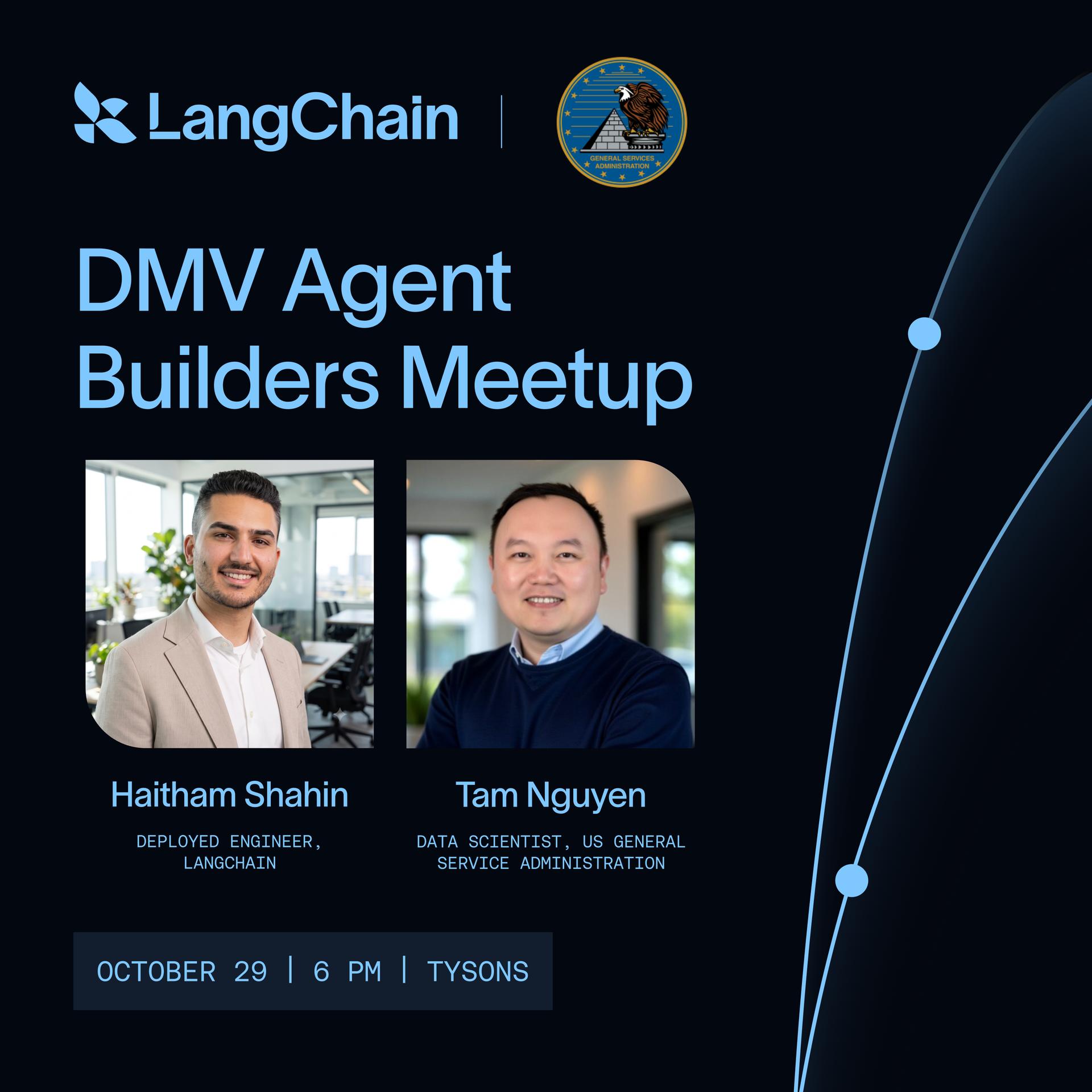 DMV Agent Builders Meetup hosted by LangChain event artwork