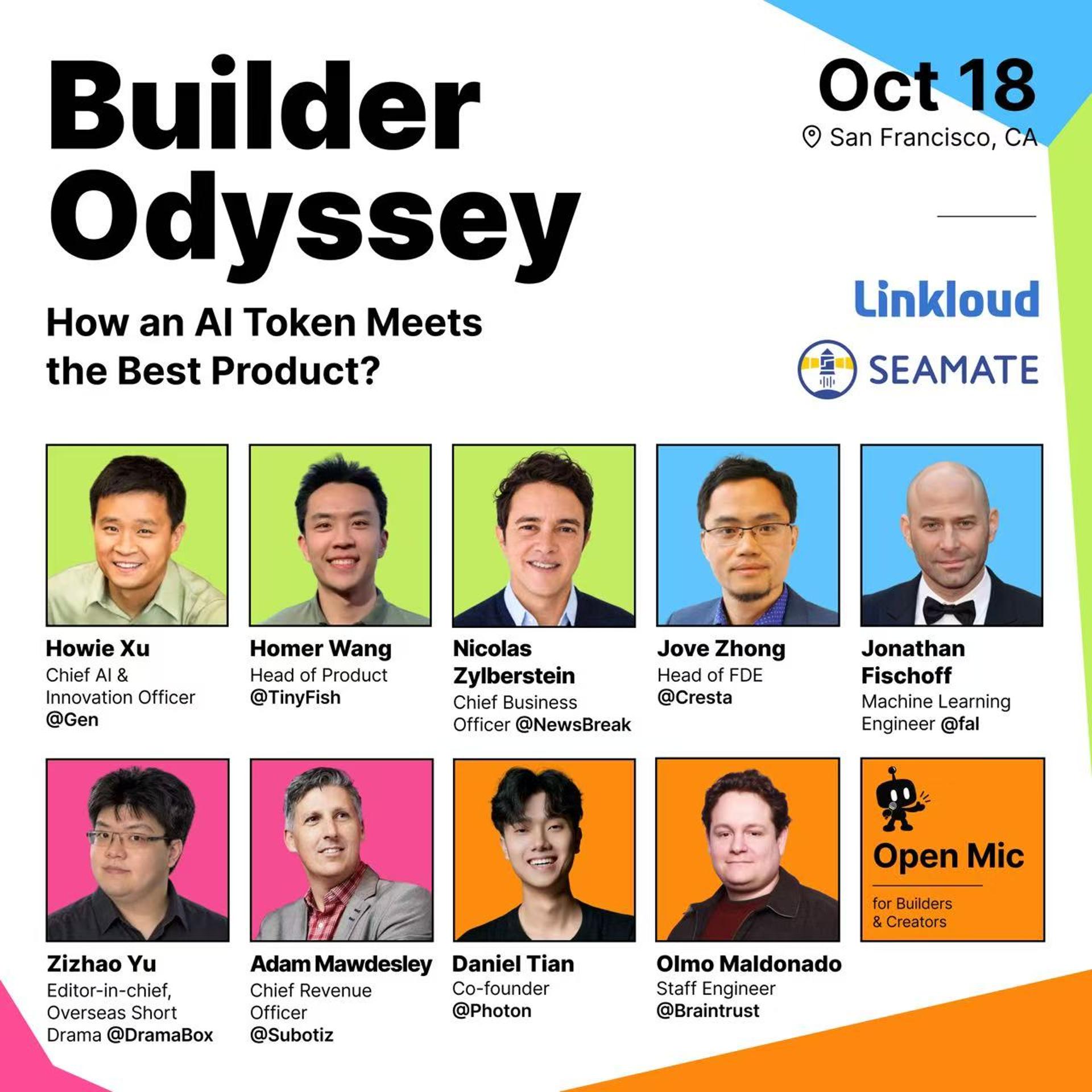 Builder Odyssey : How an AI Token Meets the Best Product?| SEAMATE × Linkloud event artwork
