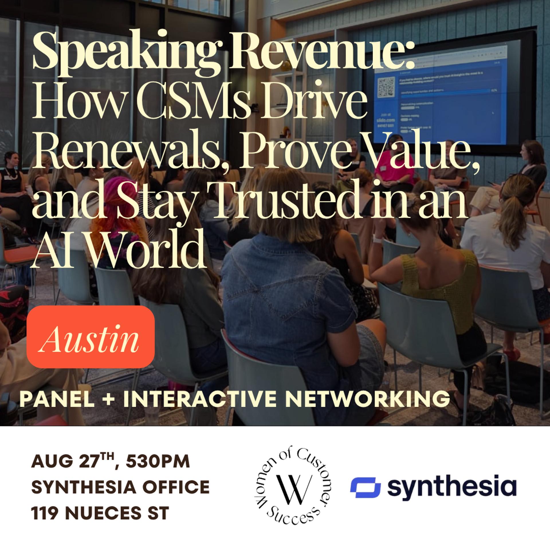 WoCS X Synthesia: Speaking Revenue: How CSMs Drive Renewals, Prove Value, and Stay Trusted in an AI World