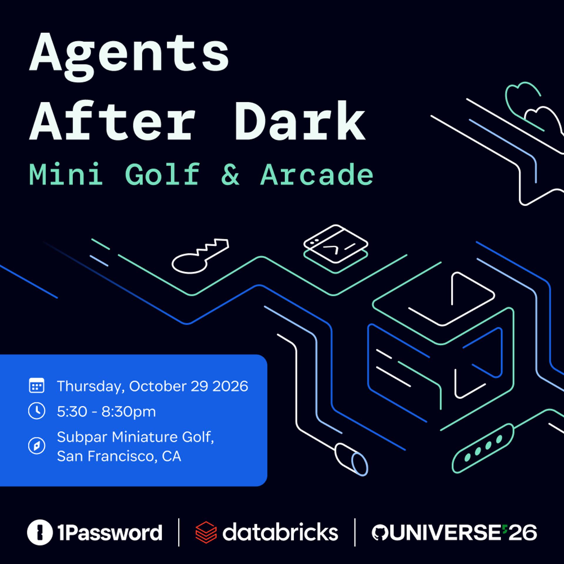 Agents After Dark: Mini Golf & Arcade event artwork