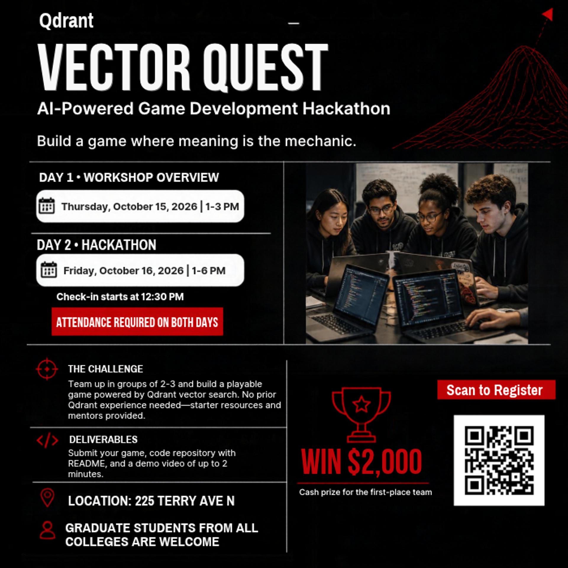 Qdrant Vector Quest: AI-Powered Game Development Hackathon event artwork