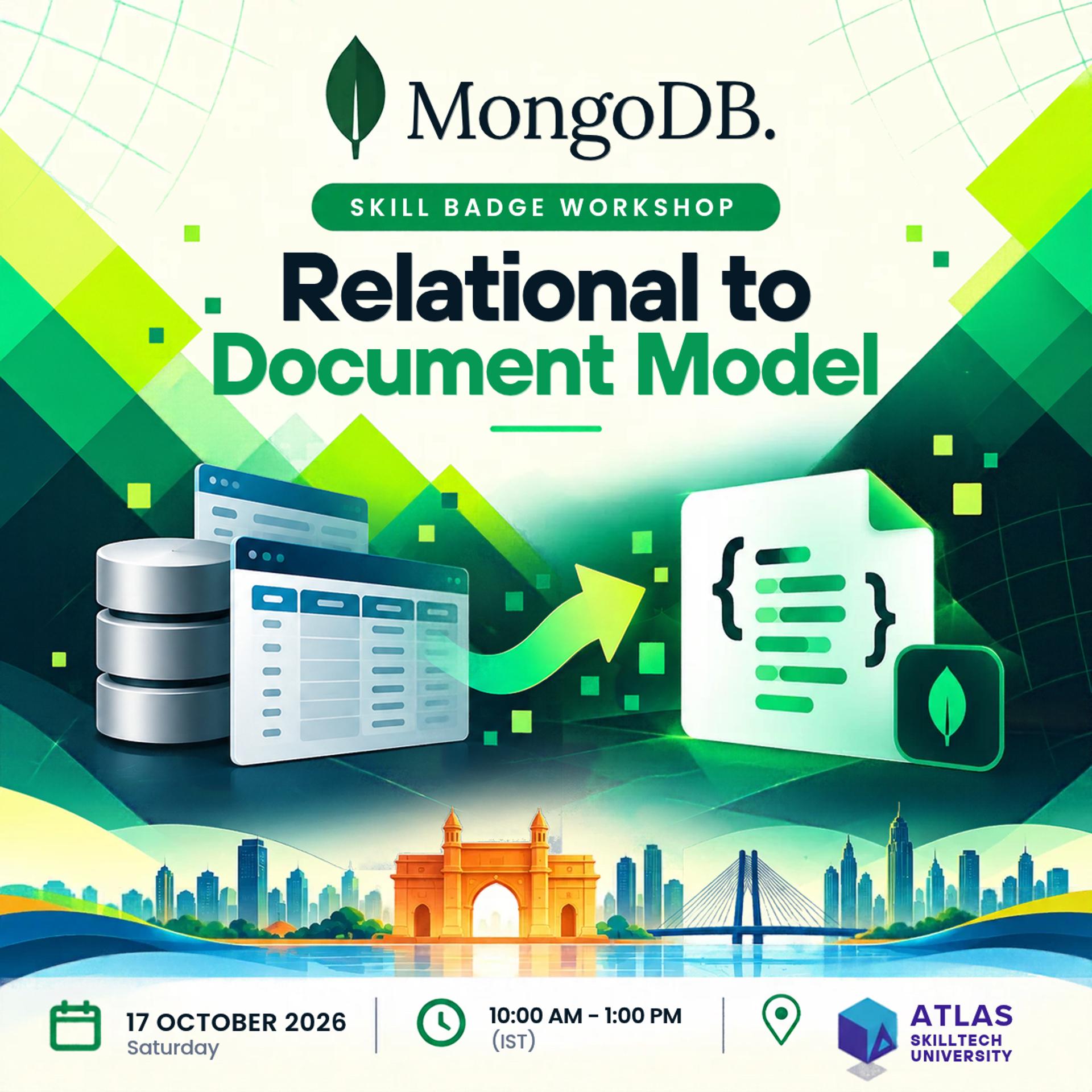 MongoDB Workshop: Relational to Document Model’s — event poster