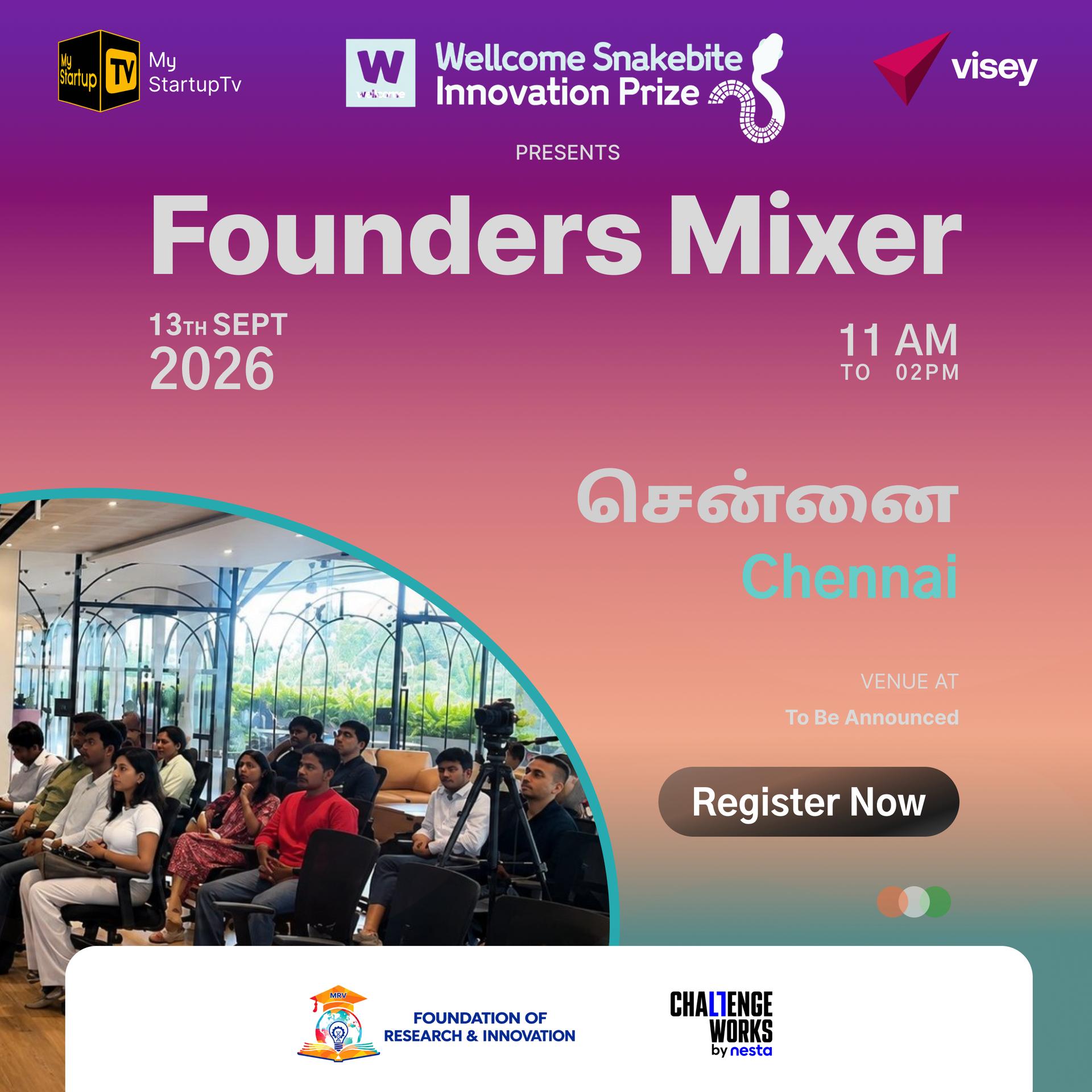 Poster for Chennai Founders Mixer
