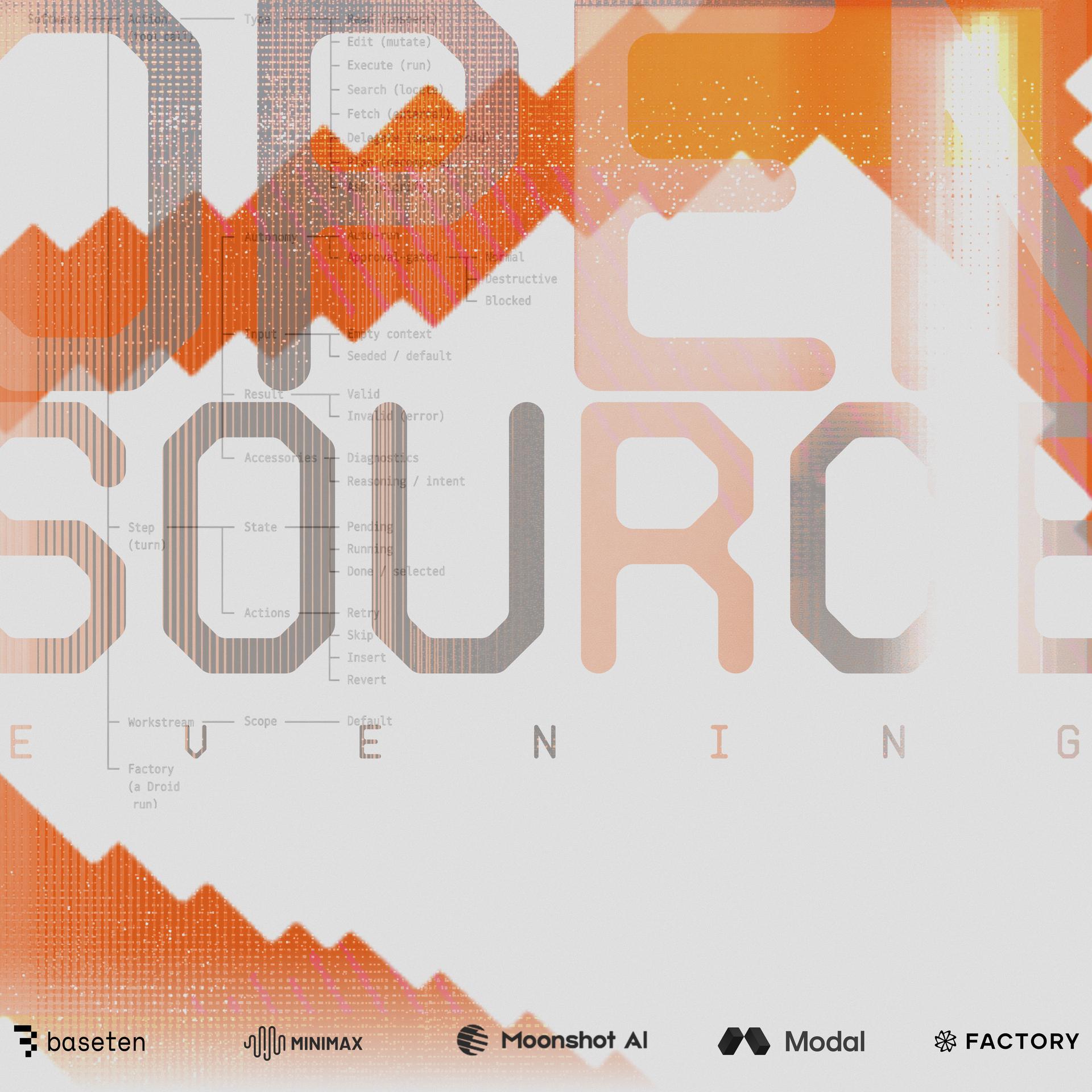 Open-Source Evening with MiniMax, Moonshot, Baseten, Modal & Factory event poster