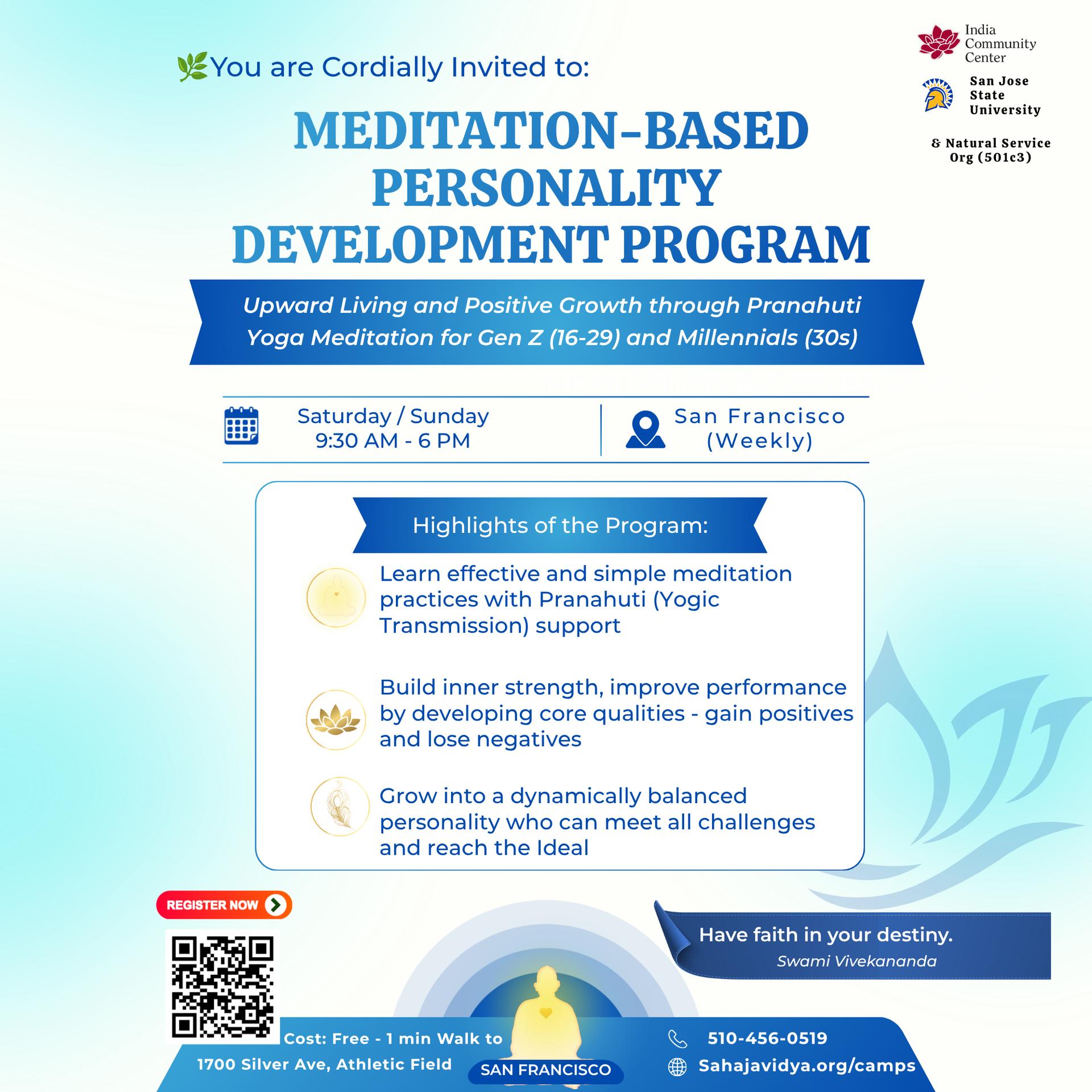 Meditation-Based Personality Development Program (IN-PERSON)