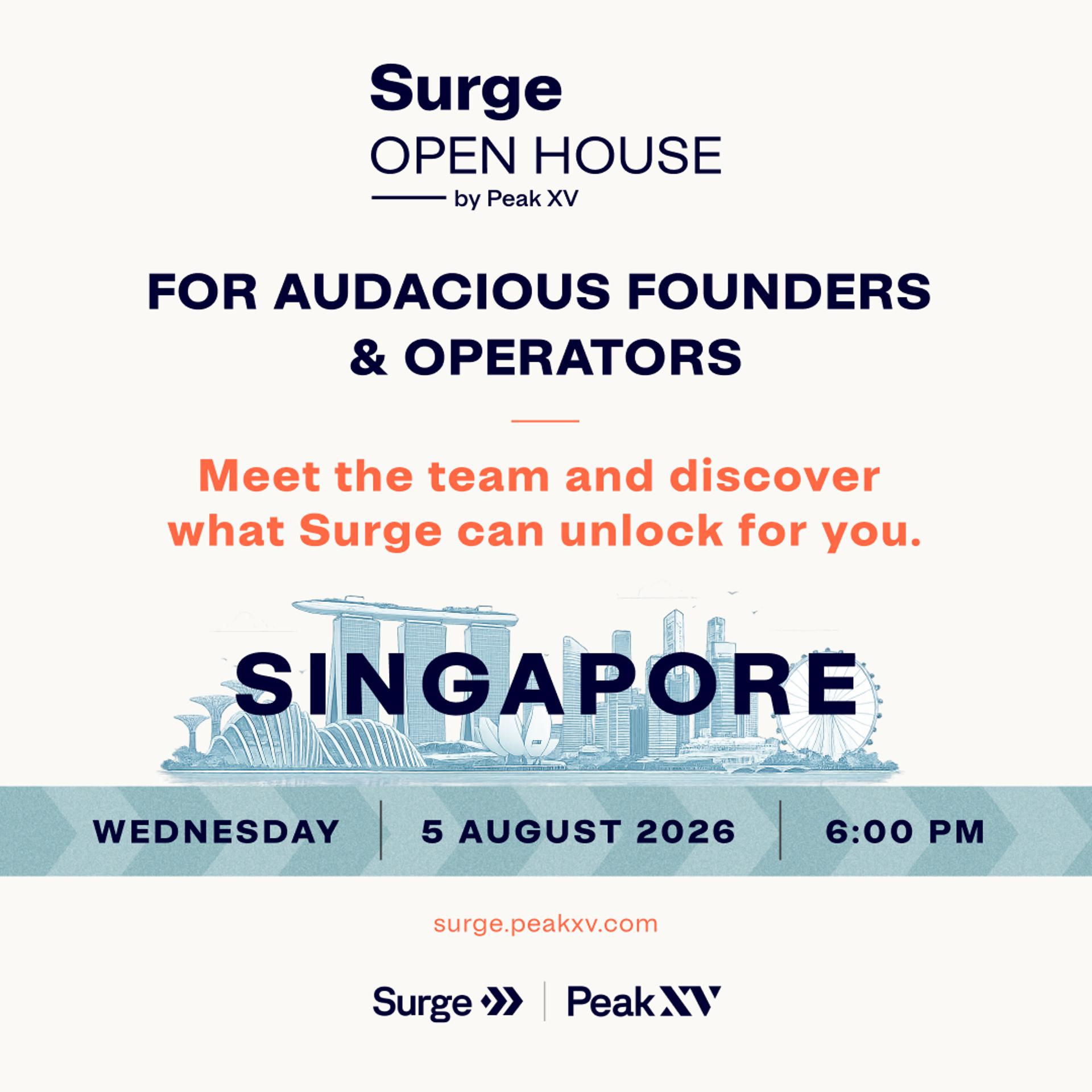 Surge Open House: Singapore event poster