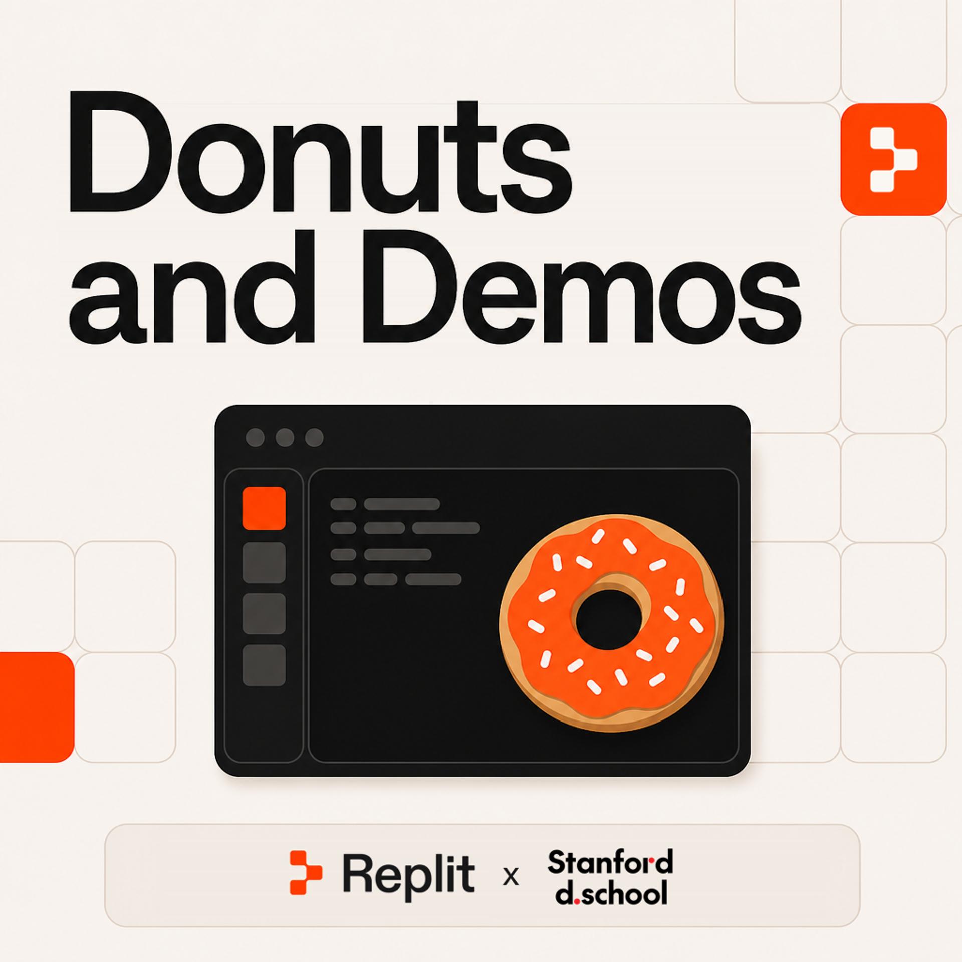 Donuts and Demos: Student Meetup @ Stanford d.school event poster
