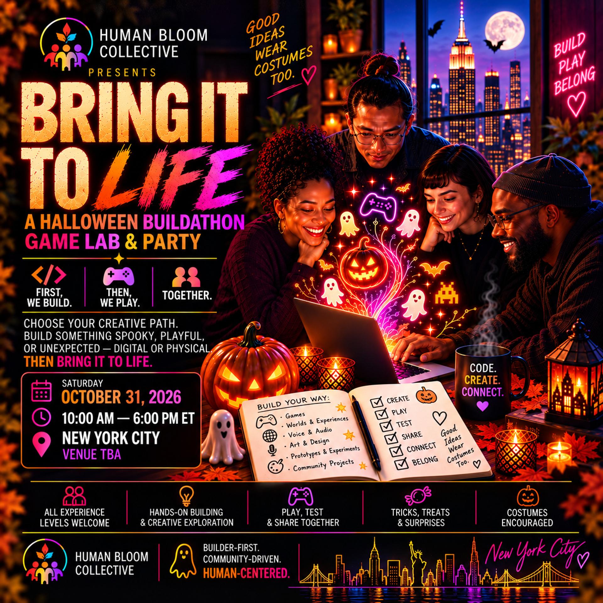 Halloween Buildathon, Game Lab & Party event artwork