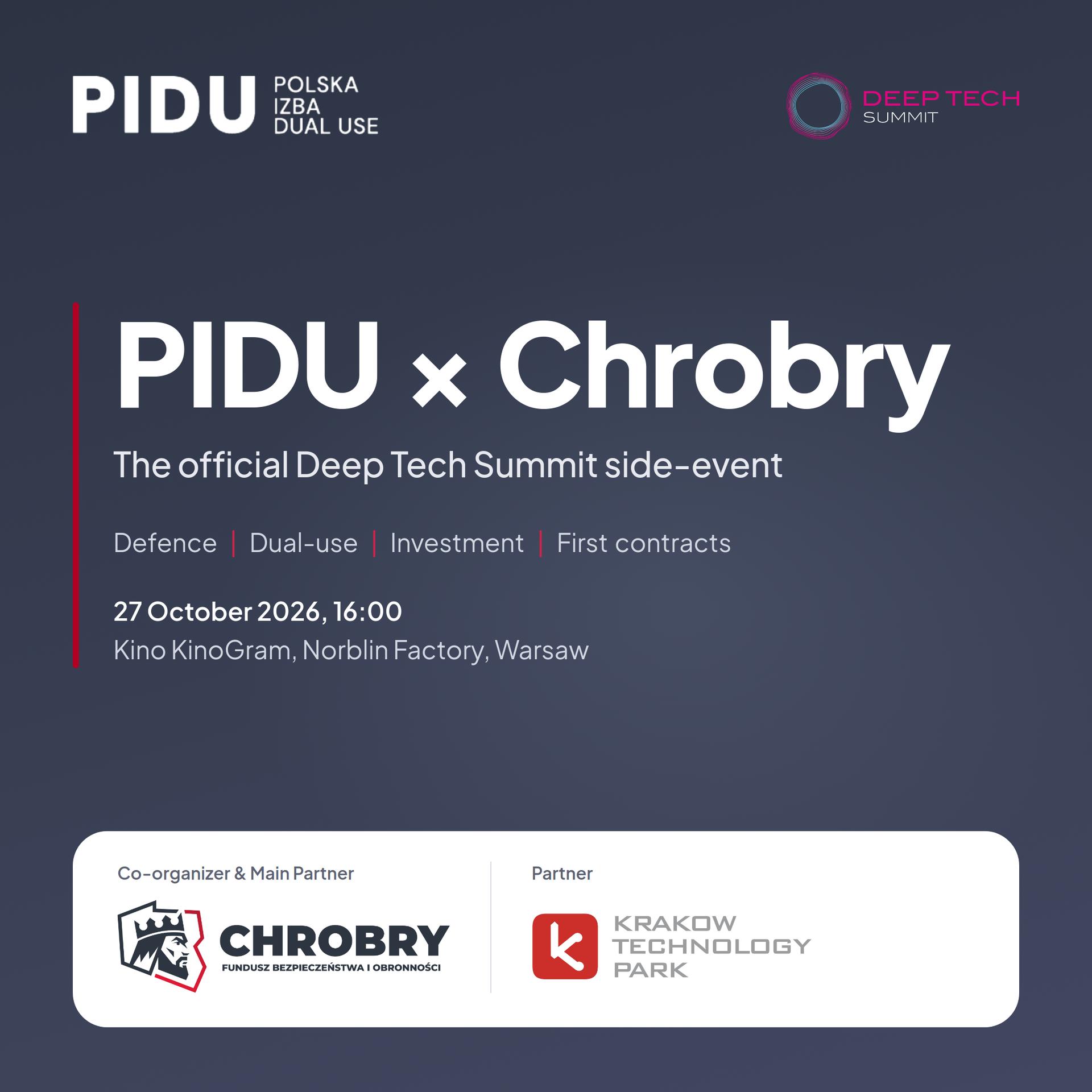 PIDU x Chrobry: the official Deep Tech Summit side-event