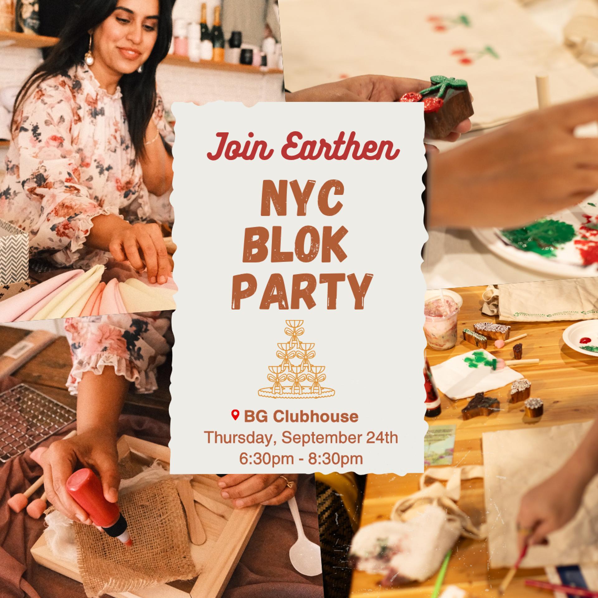 Earthen Block Printing Workshop at BG Clubhouse event photography