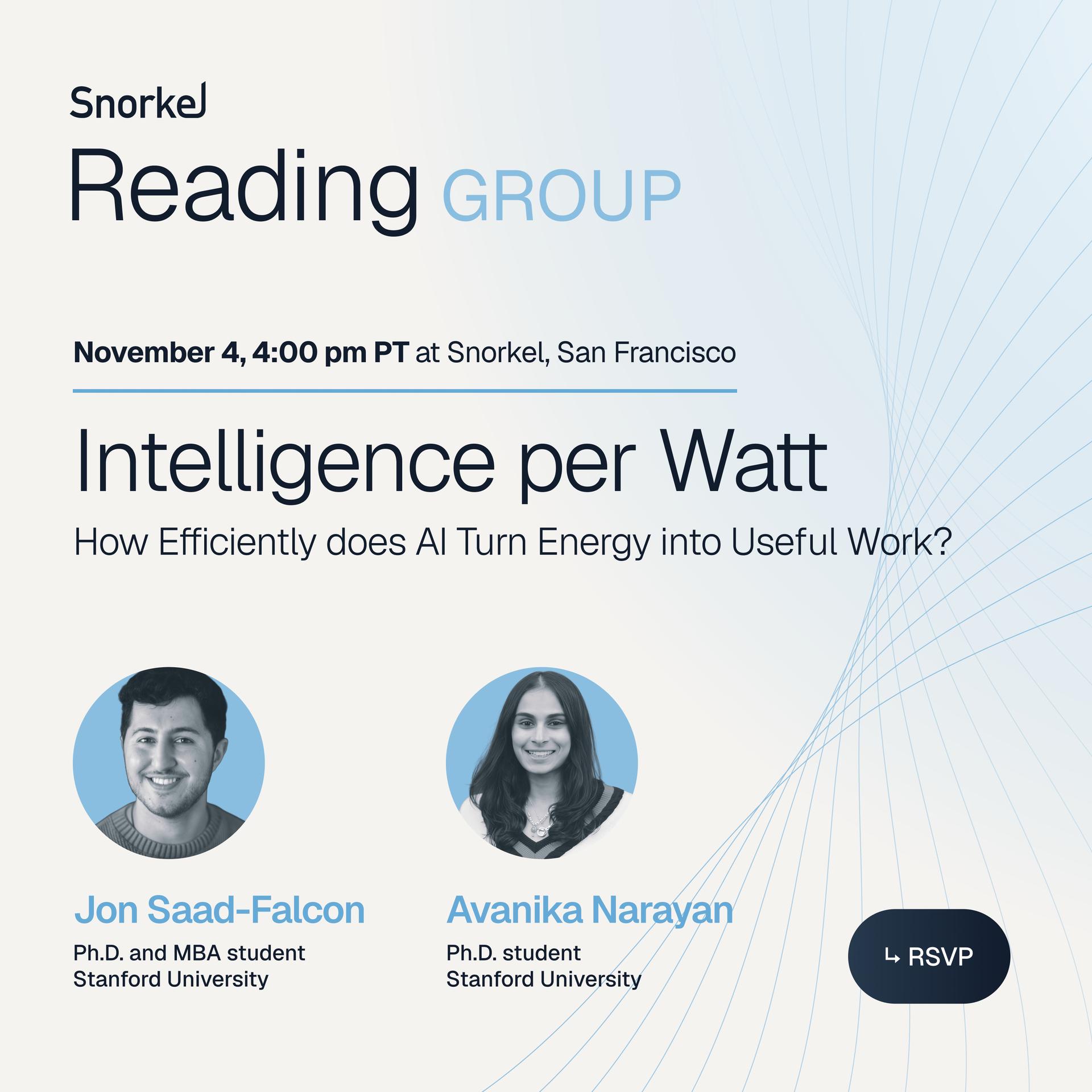 Reading Group (+🧋): How Efficiently does AI Turn Energy into Useful Work? event artwork