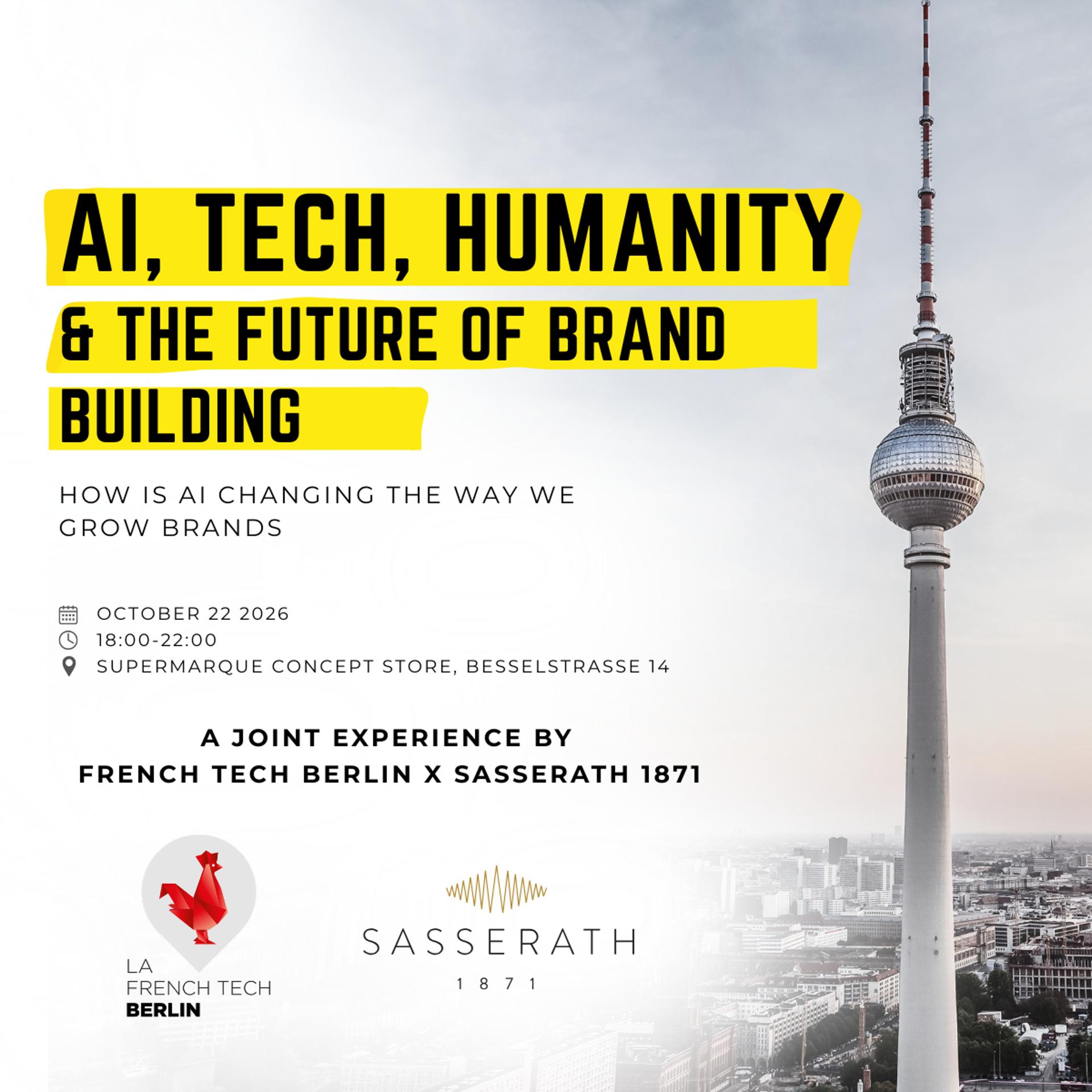 AI, Tech, Humanity& The future of Brand building event artwork