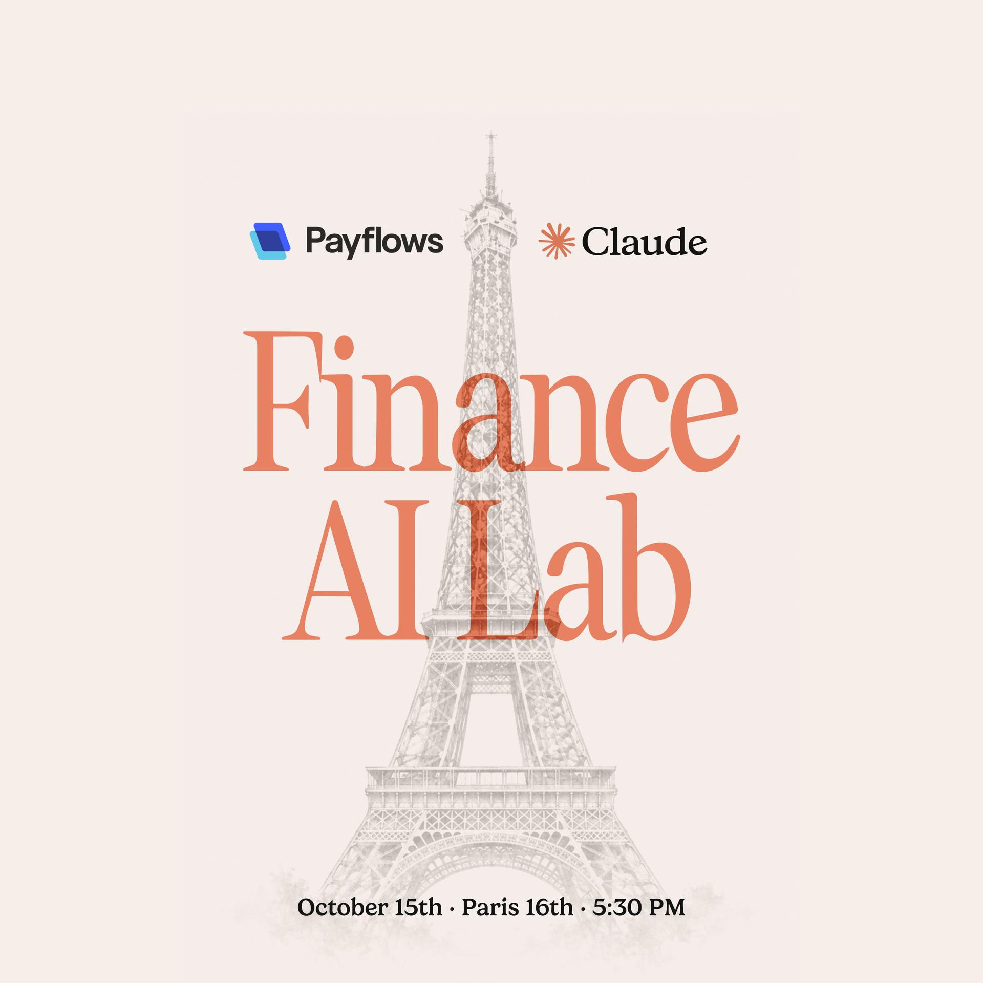 Payflows × Anthropic Finance AI Lab (Paris) event artwork