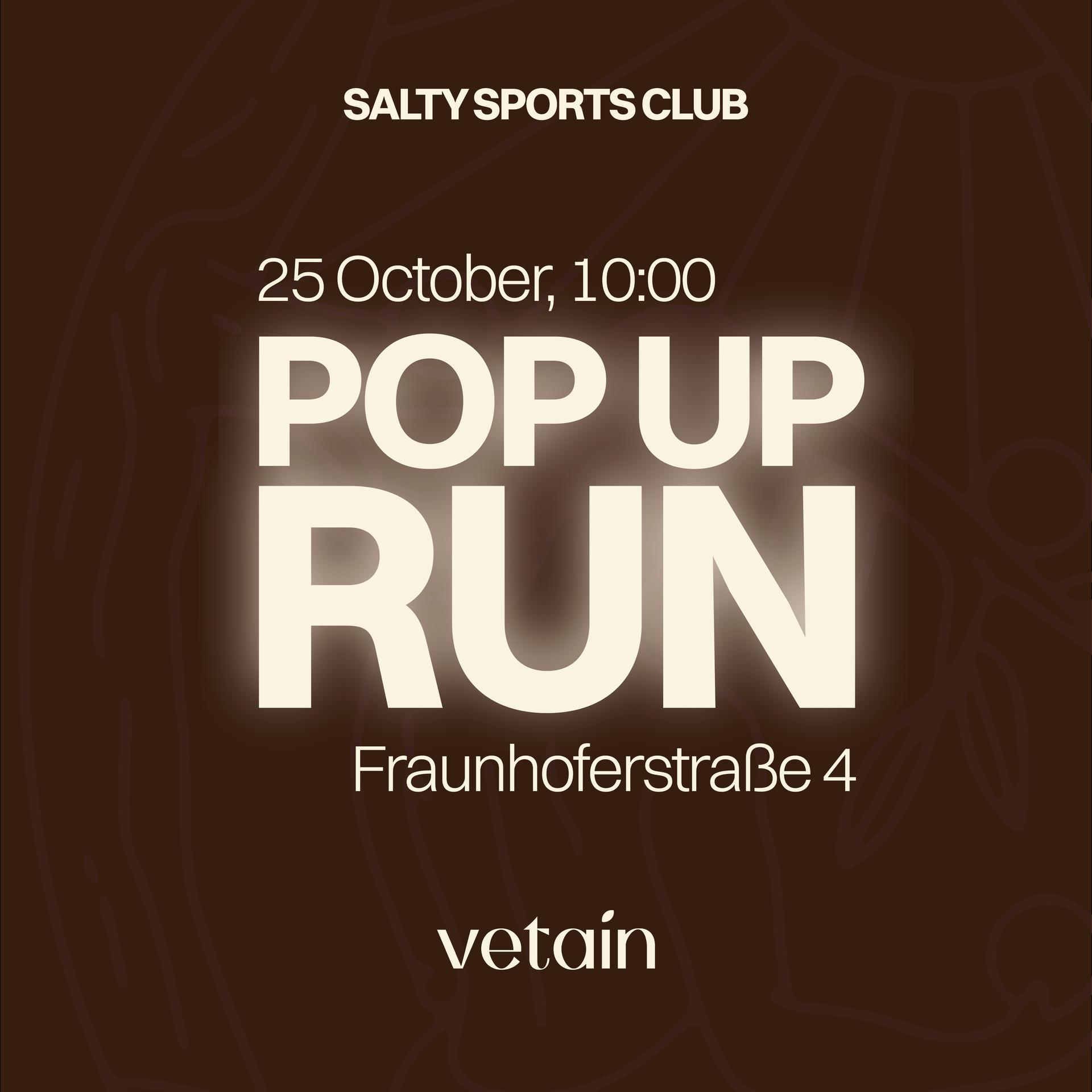 POP UP RUN vetain x salty sports club