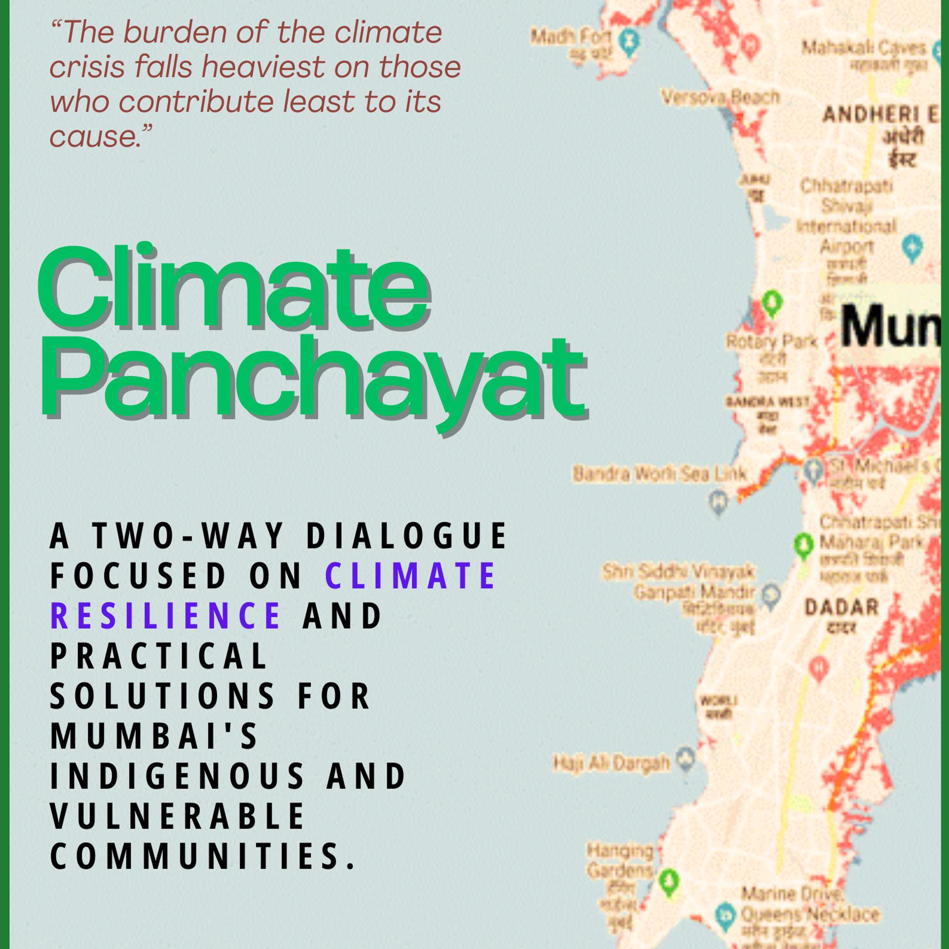 Climate Panchayat: Solutioning for the marginalized Mumbaikar — event poster