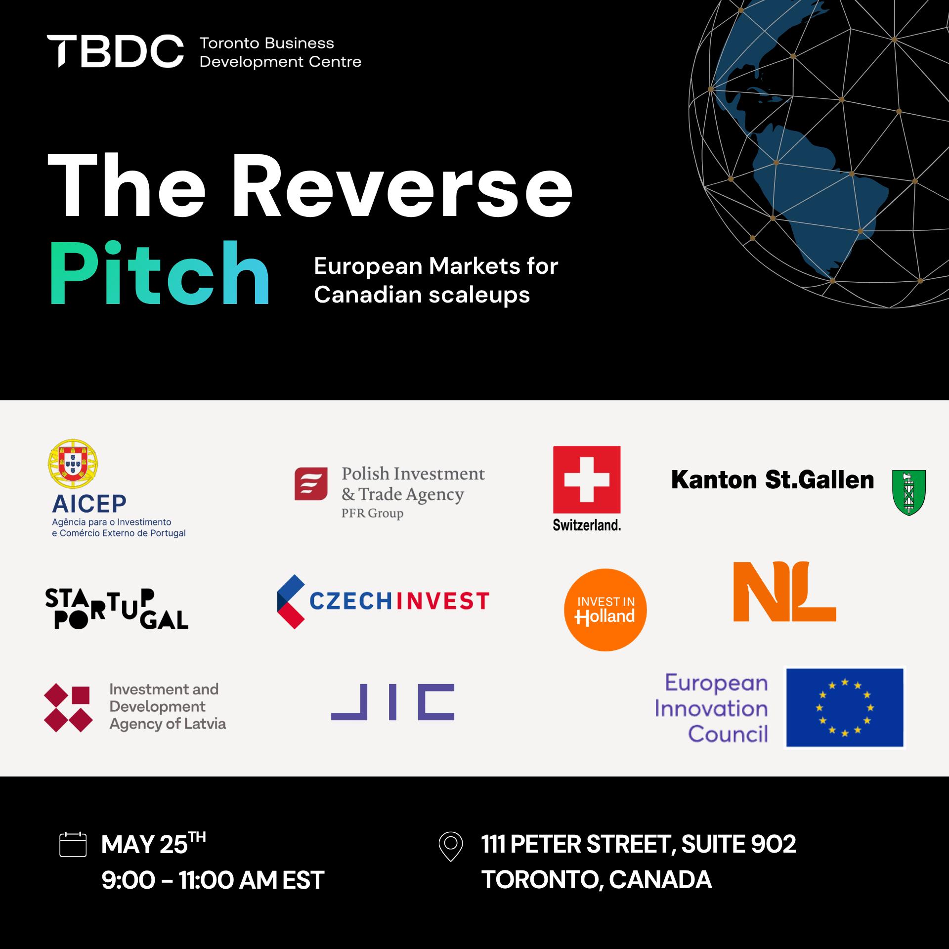 The Reverse Pitch: European Markets - For Canadian scale ups ready to cross the Atlantic