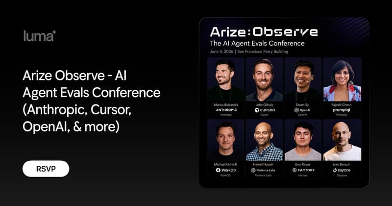 Arize Observe - AI Agent Evals Conference (Anthropic, Cursor, OpenAI ...