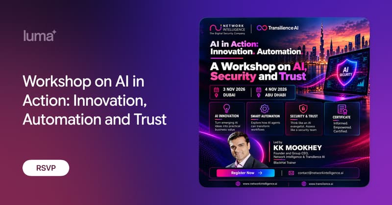 Workshop on AI in Action: Innovation, Automation and Trust · Luma