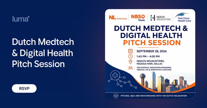 Dutch Medtech & Digital Health Pitch Session · Luma