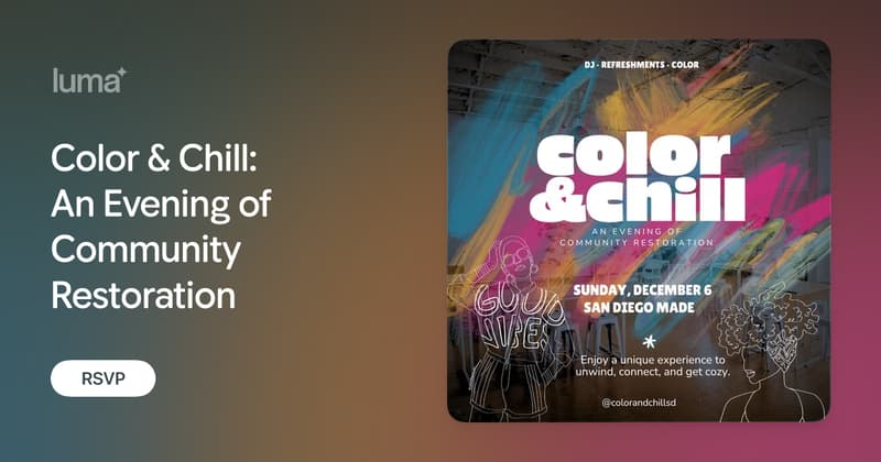Coloring Please Color & Chill: An Evening of Community Restoration · Luma