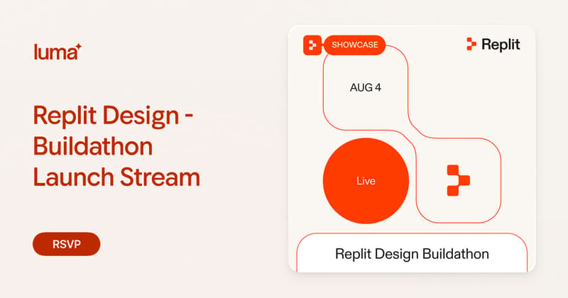 Something big for builders drops tomorrow. 👀

Bold designs. Real prizes. One week to prove anyone can build standout work.

The Replit Designathon opens 8/4 — 