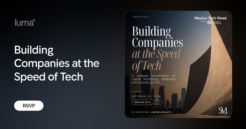 Tech Background With Building Building Companies at the Speed of Tech · Luma