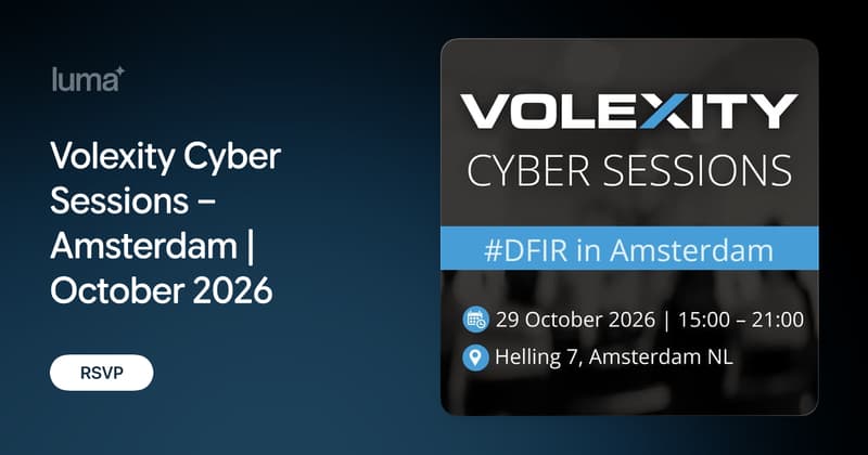 Volexity Cyber Sessions – Amsterdam | October 2026 · Luma
