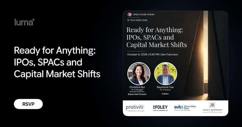 Ready for Anything - What Today's Leaders Actually Need to Know About IPOs, SPACs, & Capital Market Shifts event image