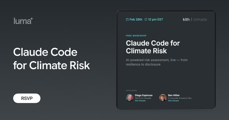 Claude Code for Climate Risk · Zoom · Luma