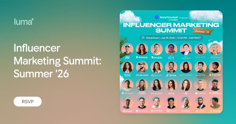 Influencer Marketing Summit: Summer '26 · Zoom · Luma