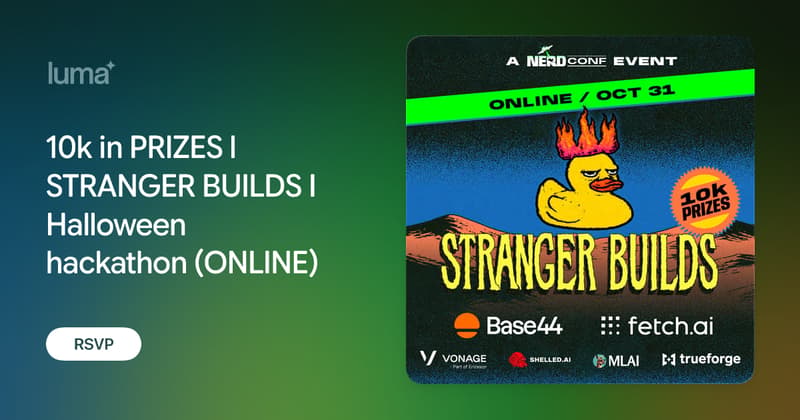 Event artwork for Stranger Builds: $10K in Prizes Halloween Hackathon (Online)