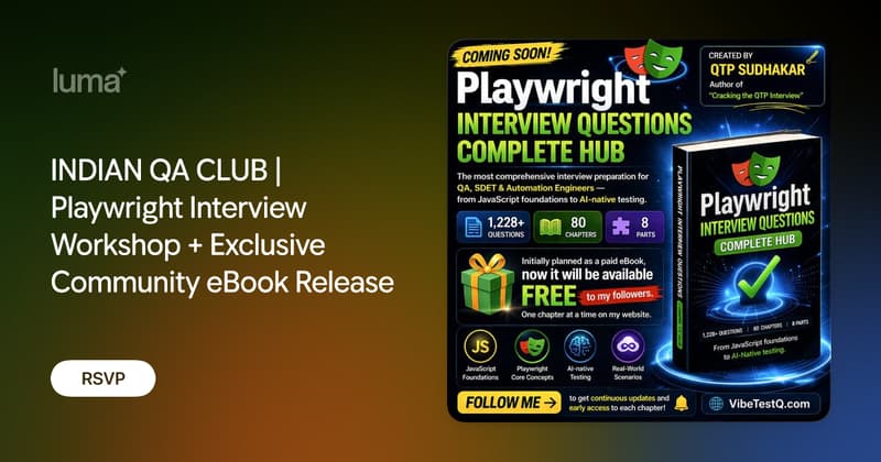INDIAN QA CLUB | Playwright Interview Workshop + Exclusive Community ...