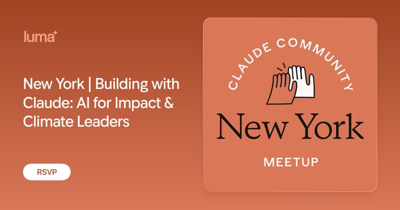 New York | Building with Claude: AI for Impact & Climate Leaders
