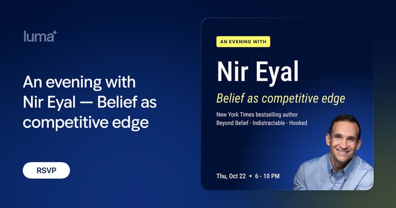 An Evening with Nir Eyal: Belief as Competitive Edge (Lisbon)