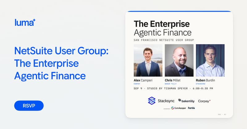 Netsuite User Group - Enterprise Agentic Finance event image